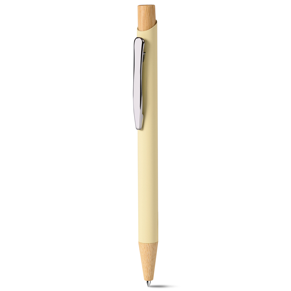 PENNA A SFERA IN ALLUMINIO SOFT TOUCH COLORI PASTELLO, BAMBÙ E METALLO 