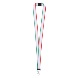 POLYESTER LANYARD WITH ITALIAN FLAG COLOURS