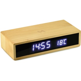 DESK LCD ALARM CLOCK WITH WIRELESS CHARGER