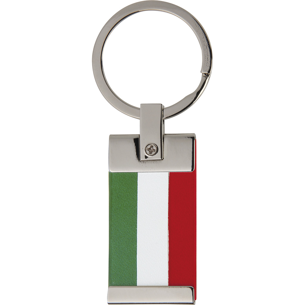 PORTACHIAVI CON TRICOLORE ITALIANO IN METALLO E PVC 
