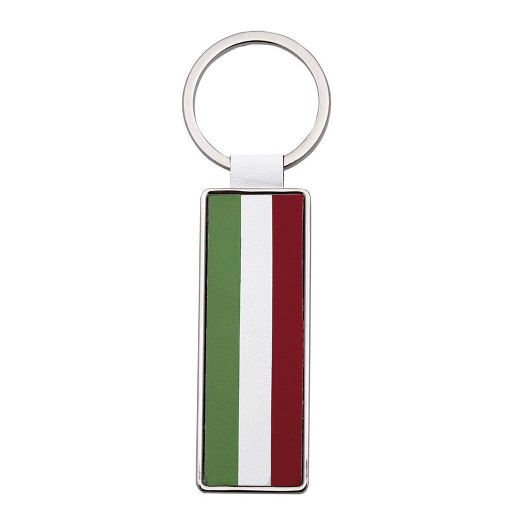 PORTACHIAVI CON TRICOLORE ITALIANO IN METALLO E PU 