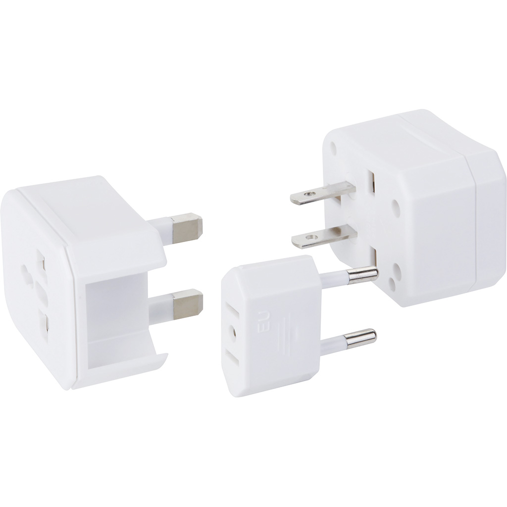 ADATTATORE UNIVERSALE  DI CORRENTE IN PLASTICA E METALLO 