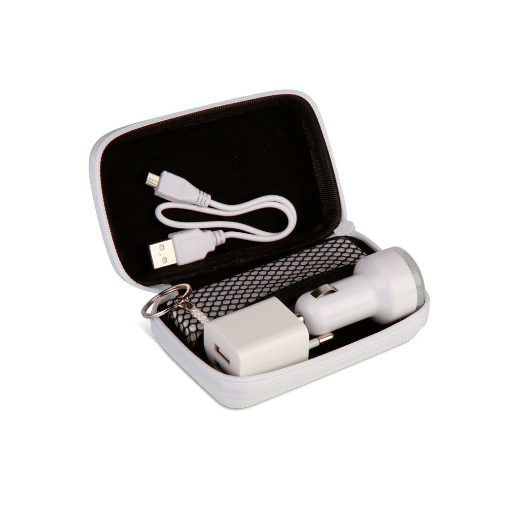 * POWER SET CON CARICATORE USB DA 2200 mAh IN PLASTICA E PU 