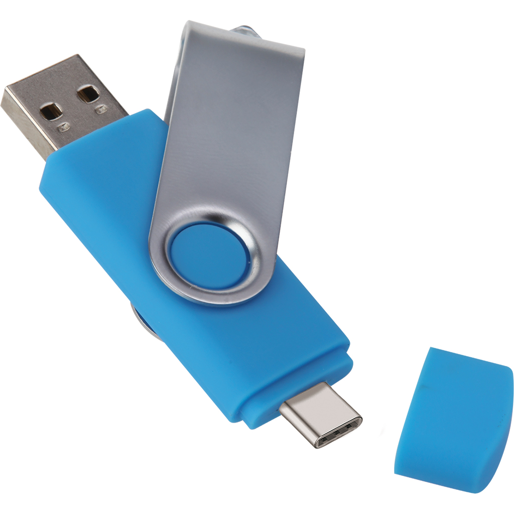 MEMORIA USB DA 8GB con connettore TYPE C IN PLASTICA E ACCIAIO 