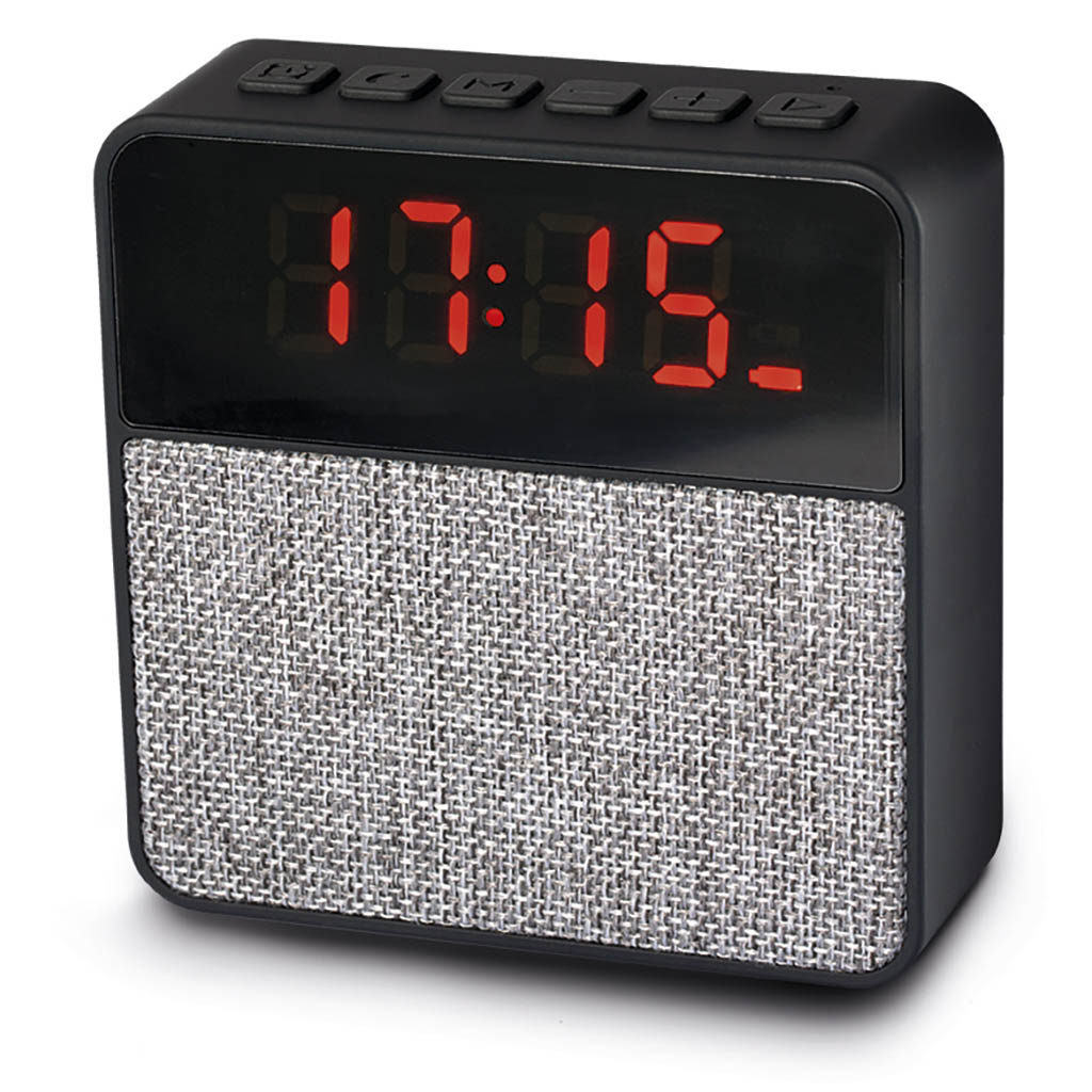 DIFFUSORE BLUETOOTH CON OROLOGIO E RADIO FM AUTOSCAN IN PLASTICA 