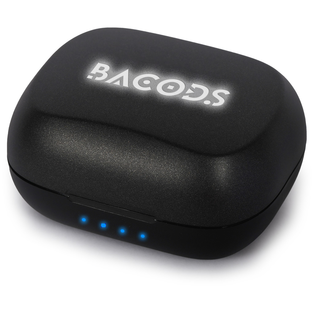 AURICOLARI BLUETOOTH TWS CON LUCE LED IN PLASTICA ABS RICICLATA 