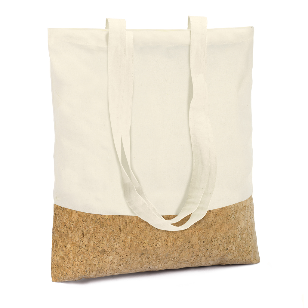 BORSA SHOPPER IN COTONE (135 gr/mq) E SUGHERO 